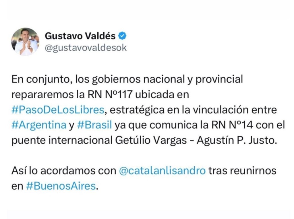 Publicación en la red social X